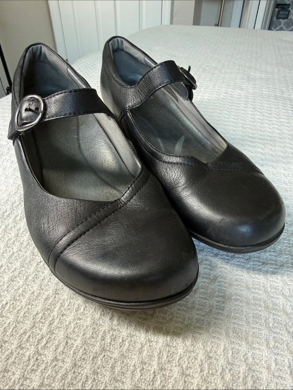 Dansko black Mary Jane style shoes with velcro strap size 41